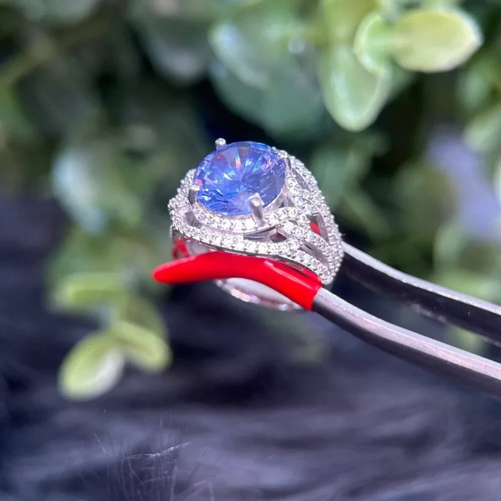 Tanzanite Colored Stone‎ /Cz’s Silver 925 Ring